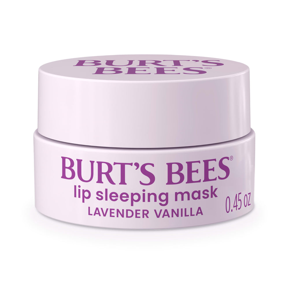 Burt's Bees front jar view showing compact overnight lip mask benefits