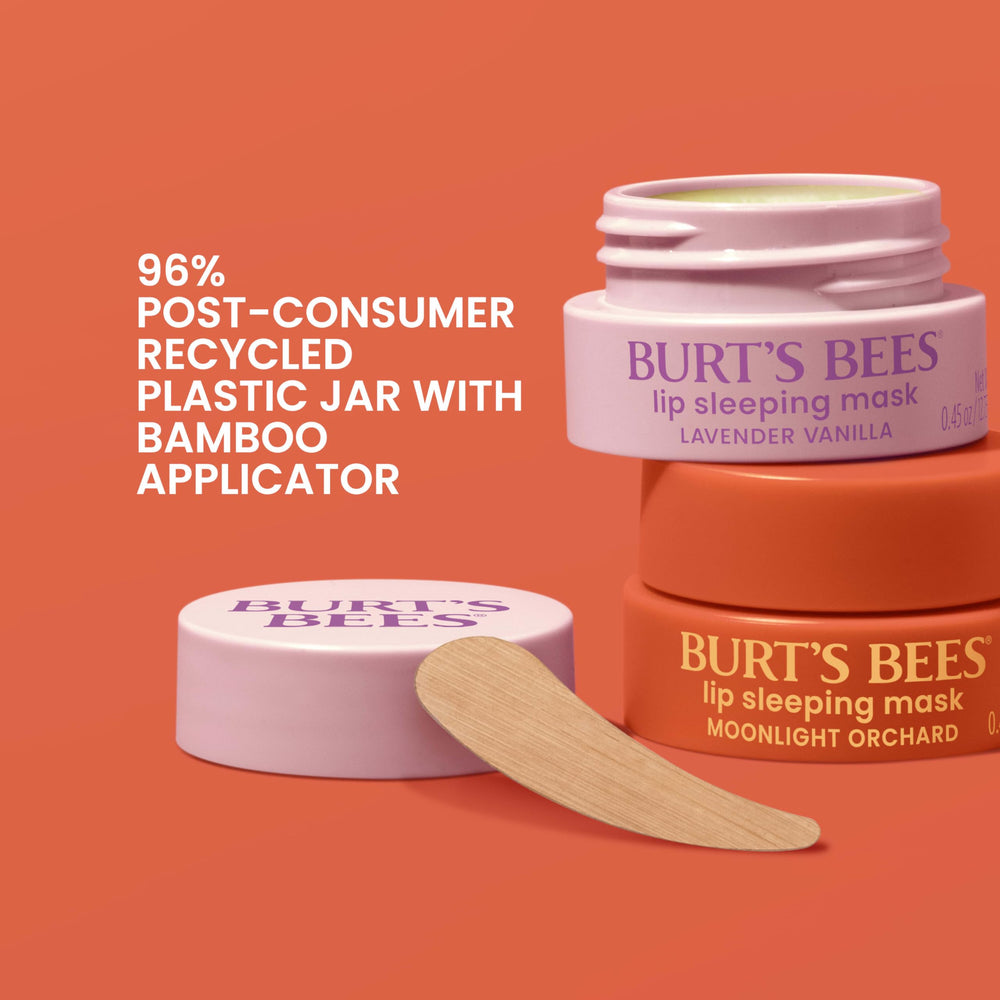Burt's Bees lavender and vanilla visual evoking calming scent benefit