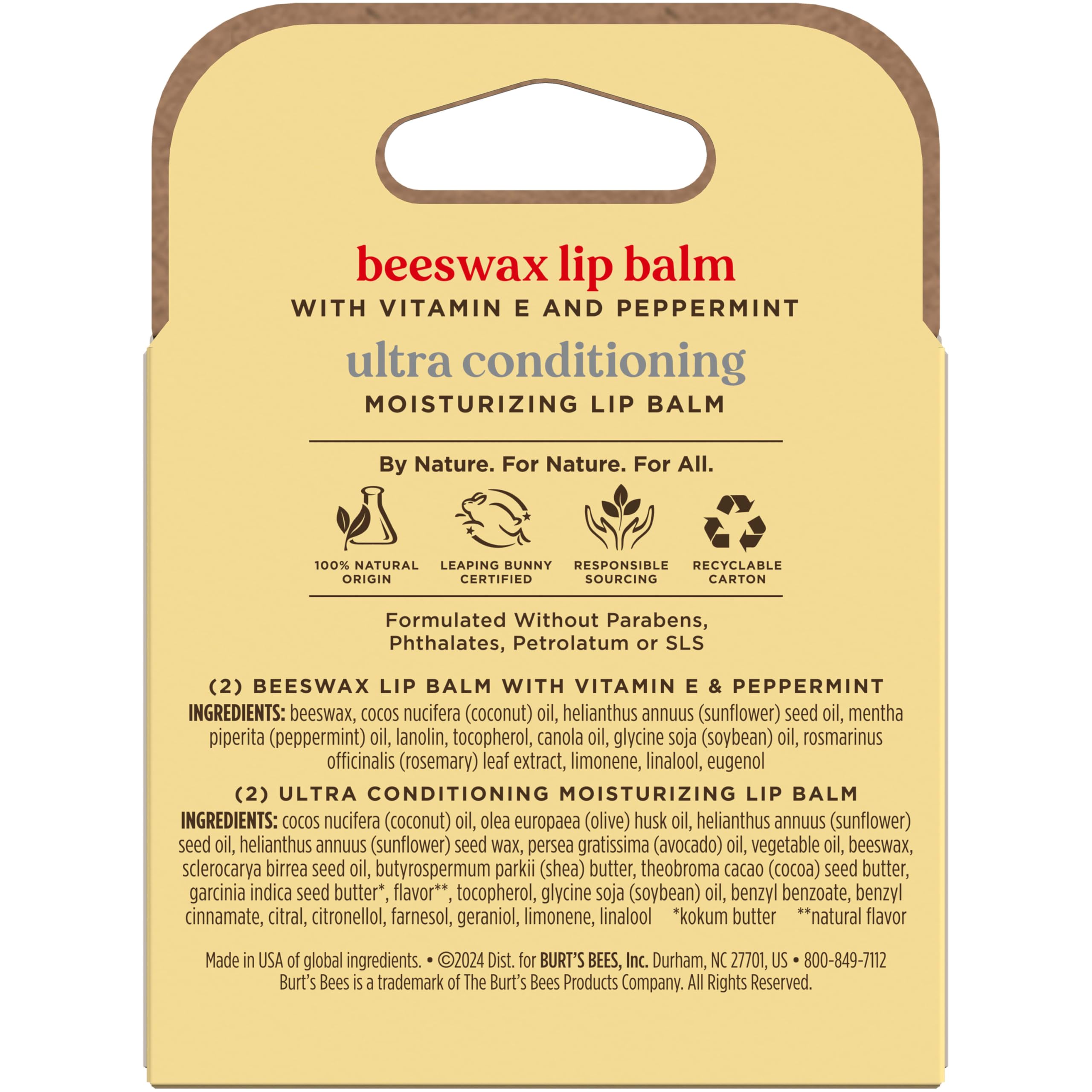 Burt's Bees lip balms inside a bag with scarf for daily protection