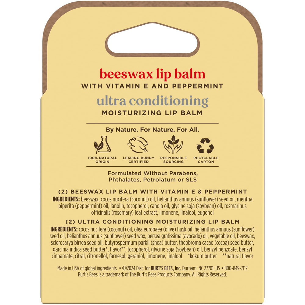 Burt's Bees lip balms inside a bag with scarf for daily protection