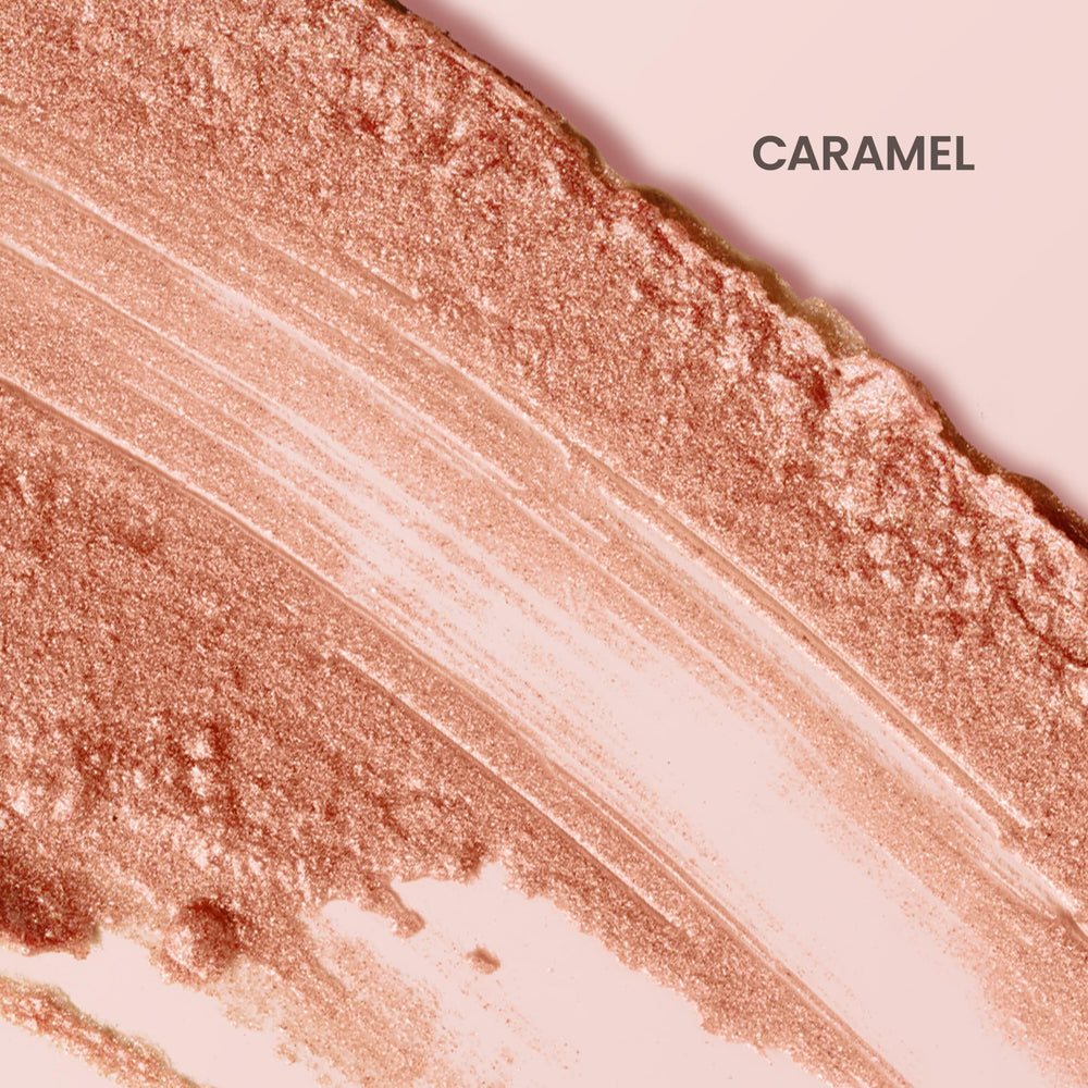 Burt's Bees applied on lips demonstrating warm caramel radiance