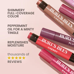 Burt's Bees close-up shimmer pigment on balm for luminous finish