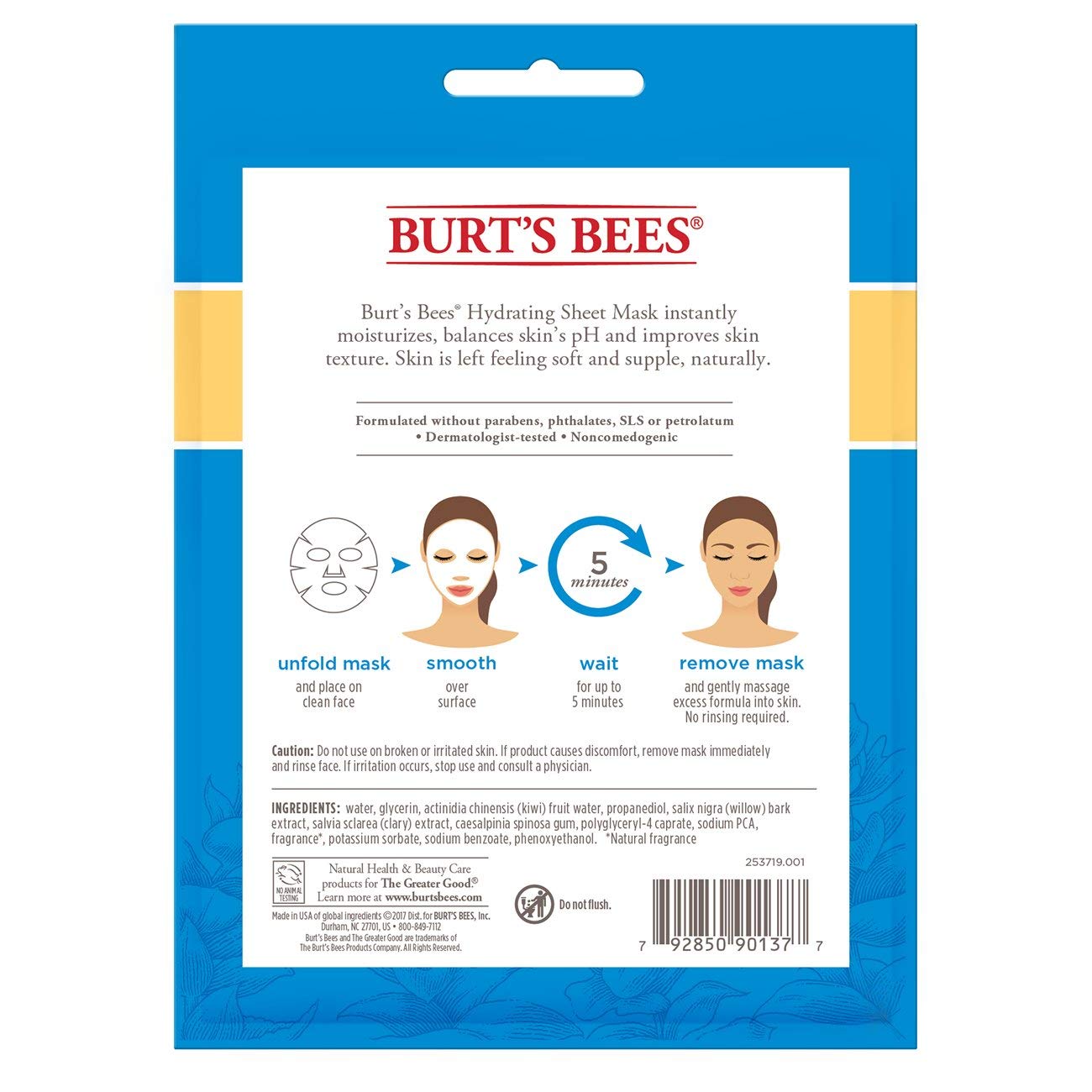 Burt's Bees mask serum close-up showing absorbent formula and glow