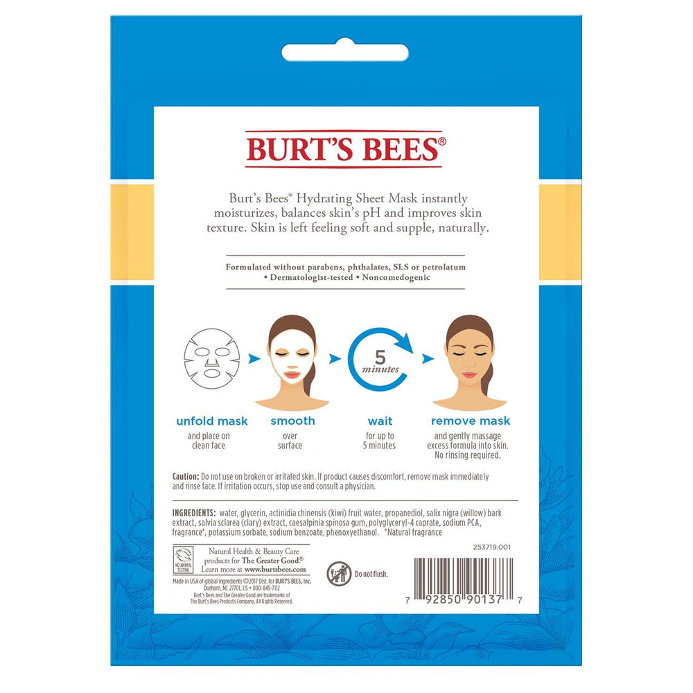 Burt's Bees mask serum close-up showing absorbent formula and glow