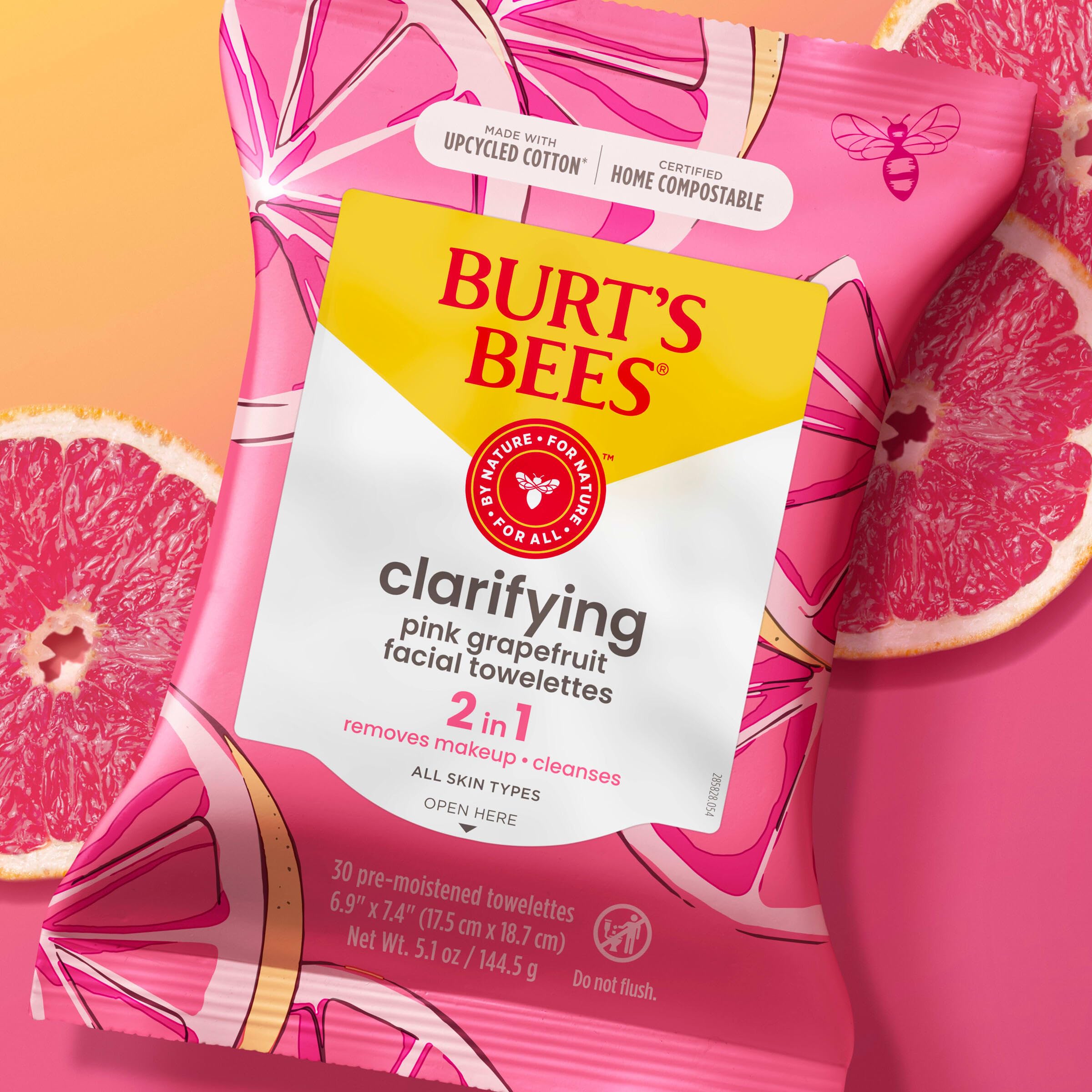 Burt's Bees label detail showing natural ingredients and certifications
