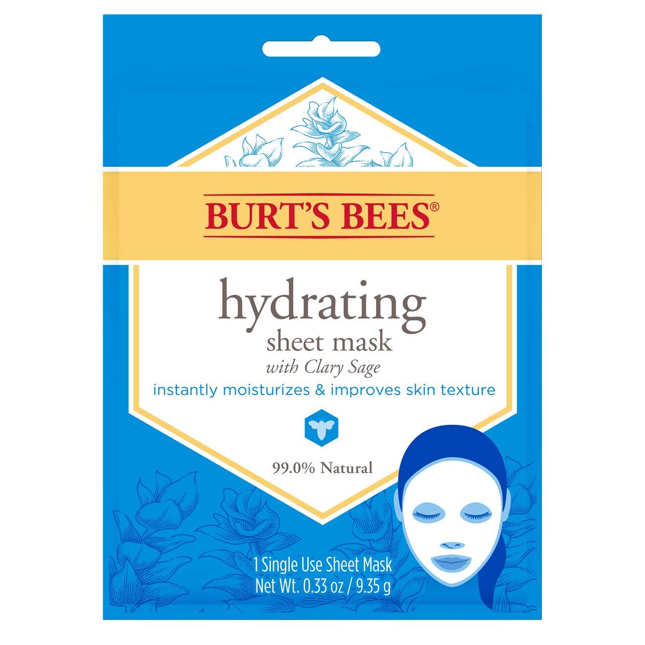 Burt's Bees unfolded sheet mask texture highlighting lightweight fabric