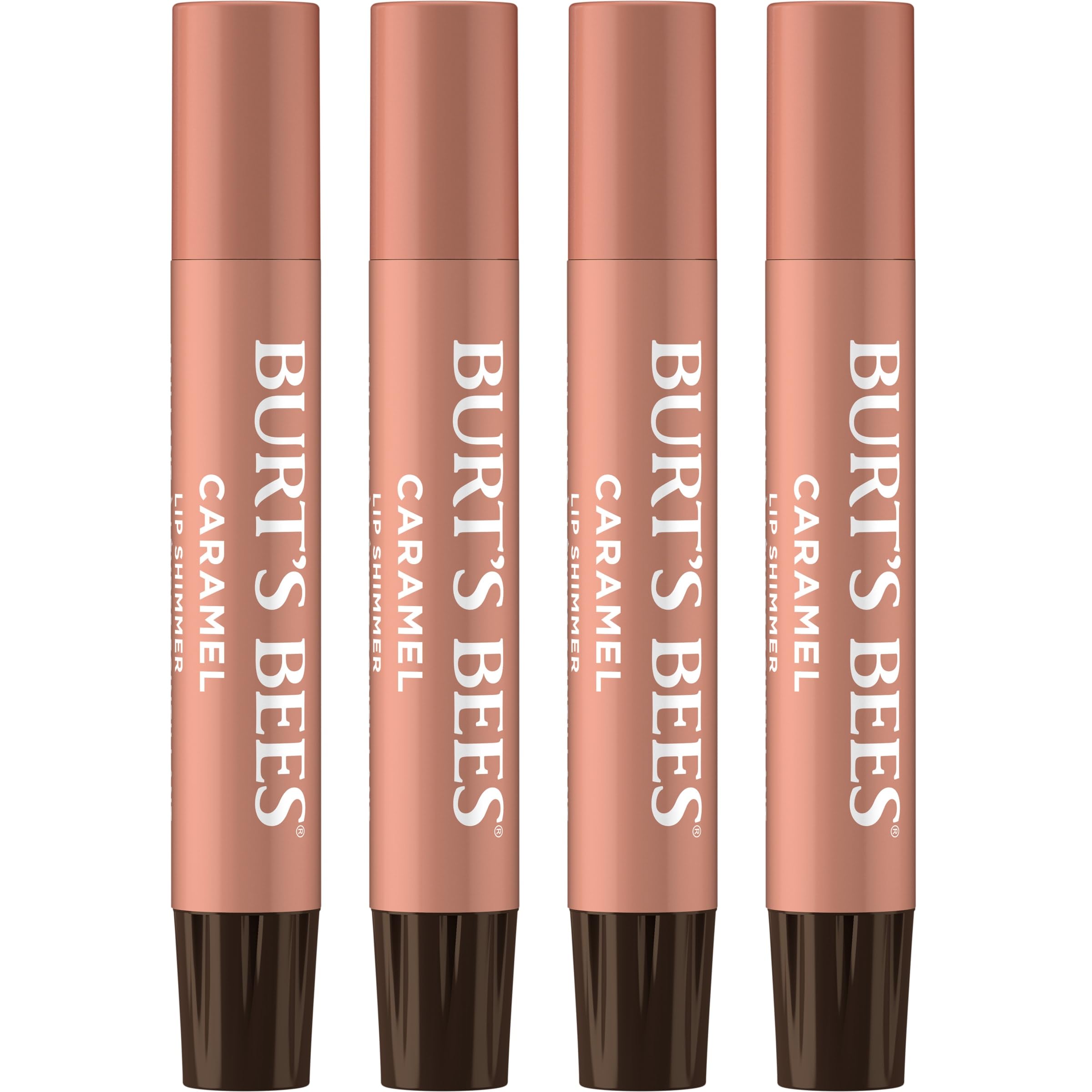 Burt's Bees front packaging showing caramel shimmer and benefits