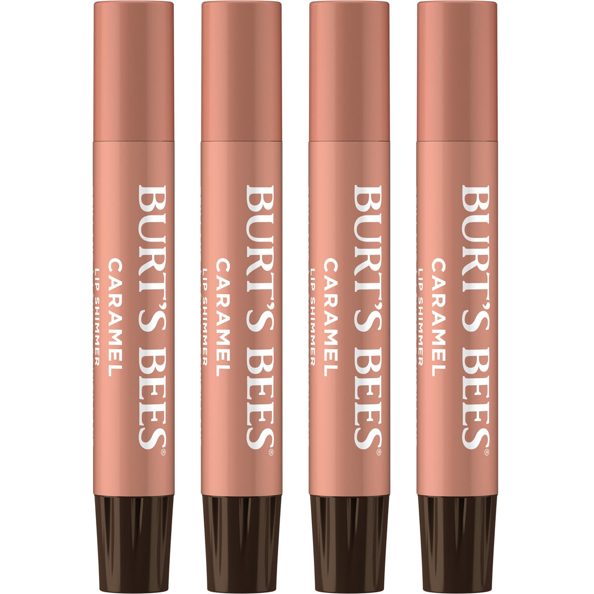 Burt's Bees front packaging showing caramel shimmer and benefits