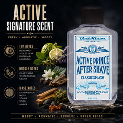 BushKlawz Active bottle label close-up highlighting fresh scent and clean finish