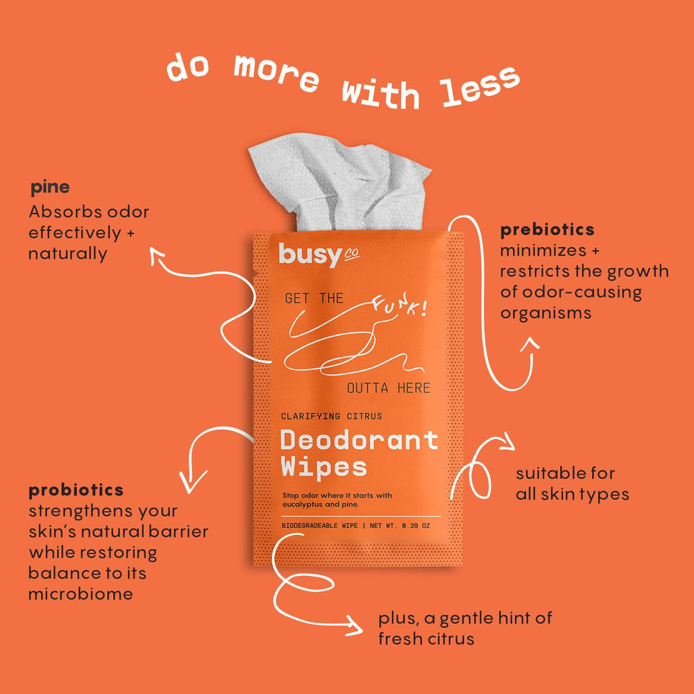 BUSYCO wipes inside gym bag showing portable freshness after workouts