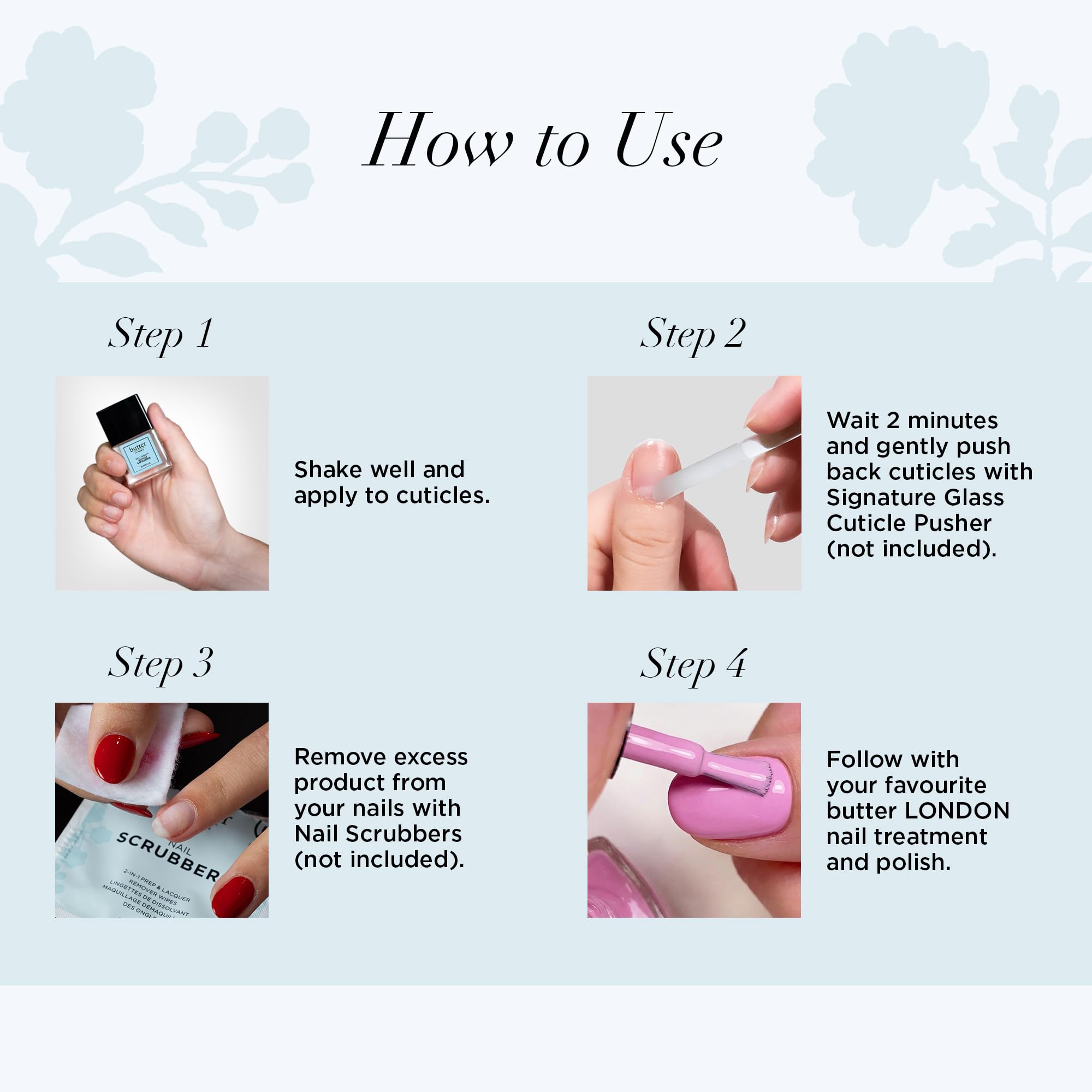 butter LONDON product in use during at-home manicure illustrating faster prep and salon results