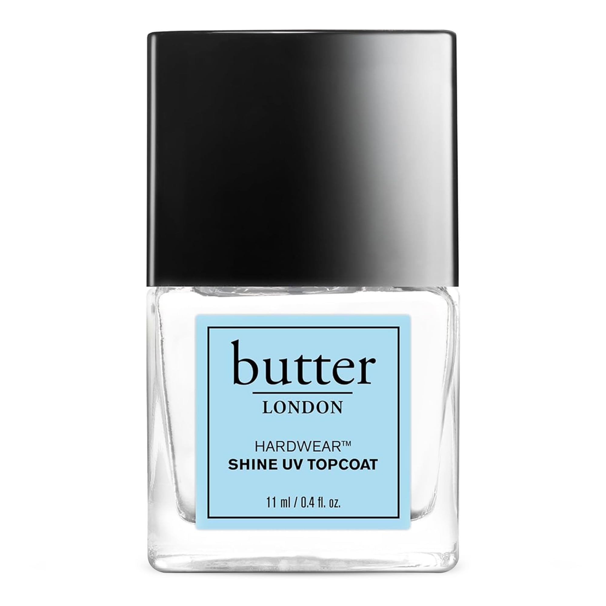butter LONDON front bottle shot showing sleek packaging and glossy finish benefit