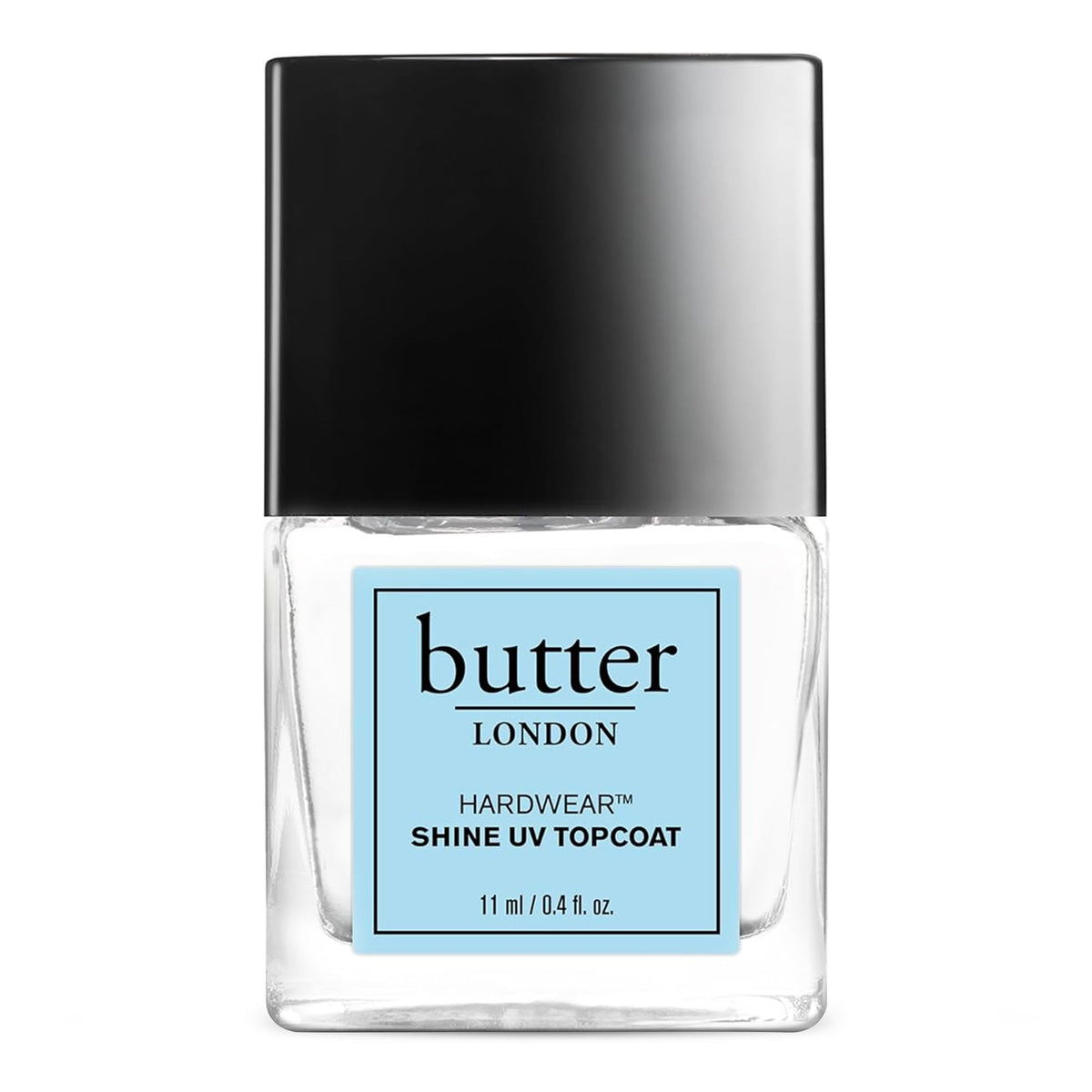 butter LONDON front bottle shot showing sleek packaging and glossy finish benefit