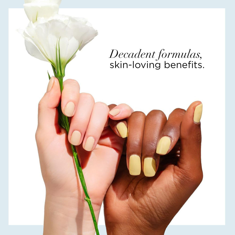butter LONDON nails before and after showing chip resistance and renewed color benefit