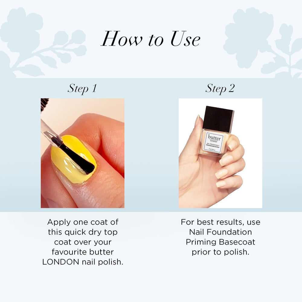 butter LONDON glossy texture swatch demonstrating high-shine finish benefit