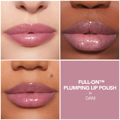 BUXOM Dani texture swipe on skin revealing shimmer and non-sticky finish