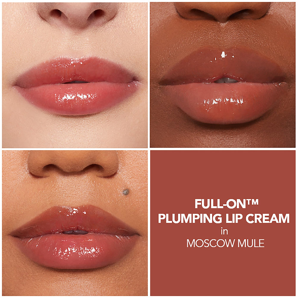 Buxom doe-foot applicator loaded with gloss for precise, smooth application and plump effect