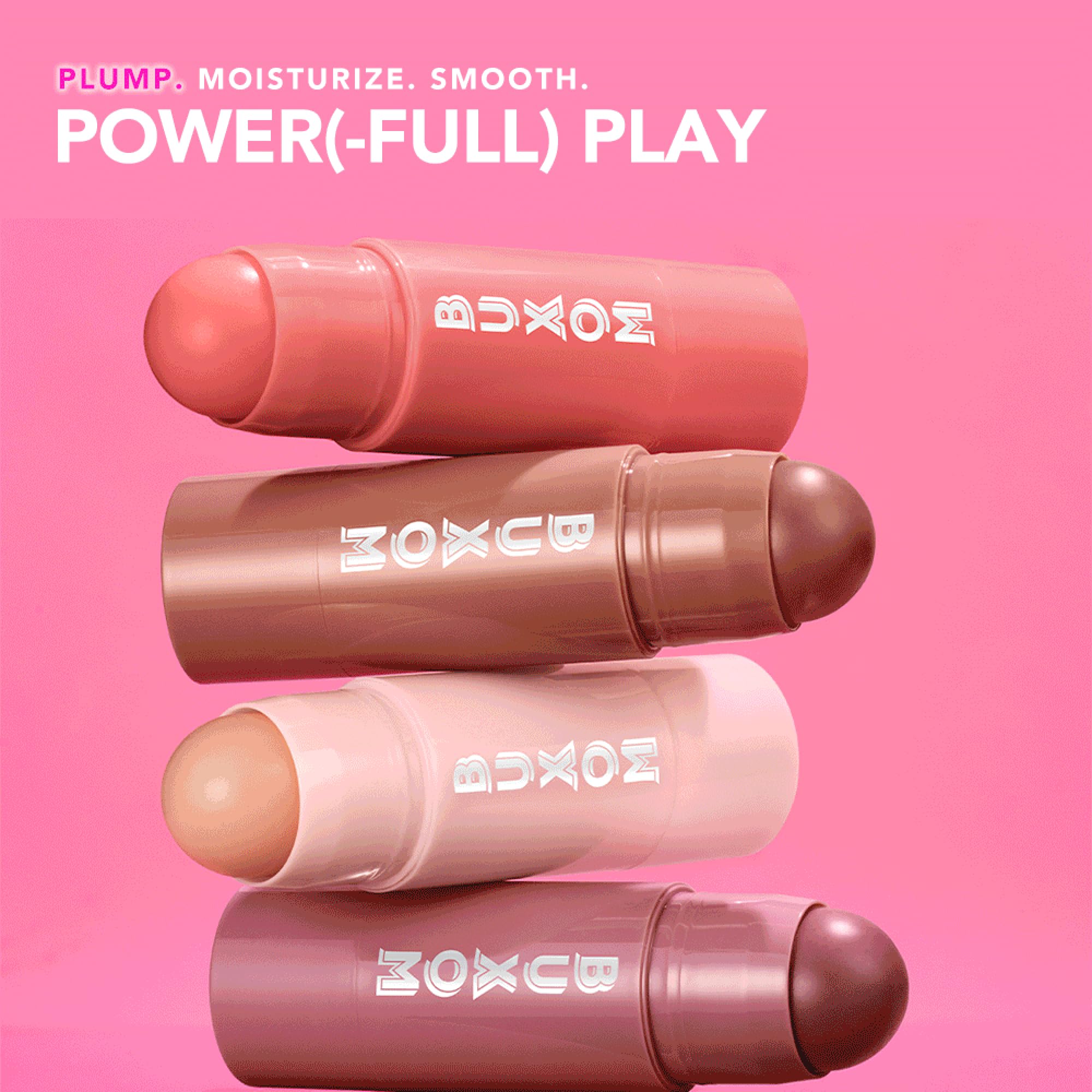 Buxom inner glow cap off revealing smooth balm texture and hydration benefit