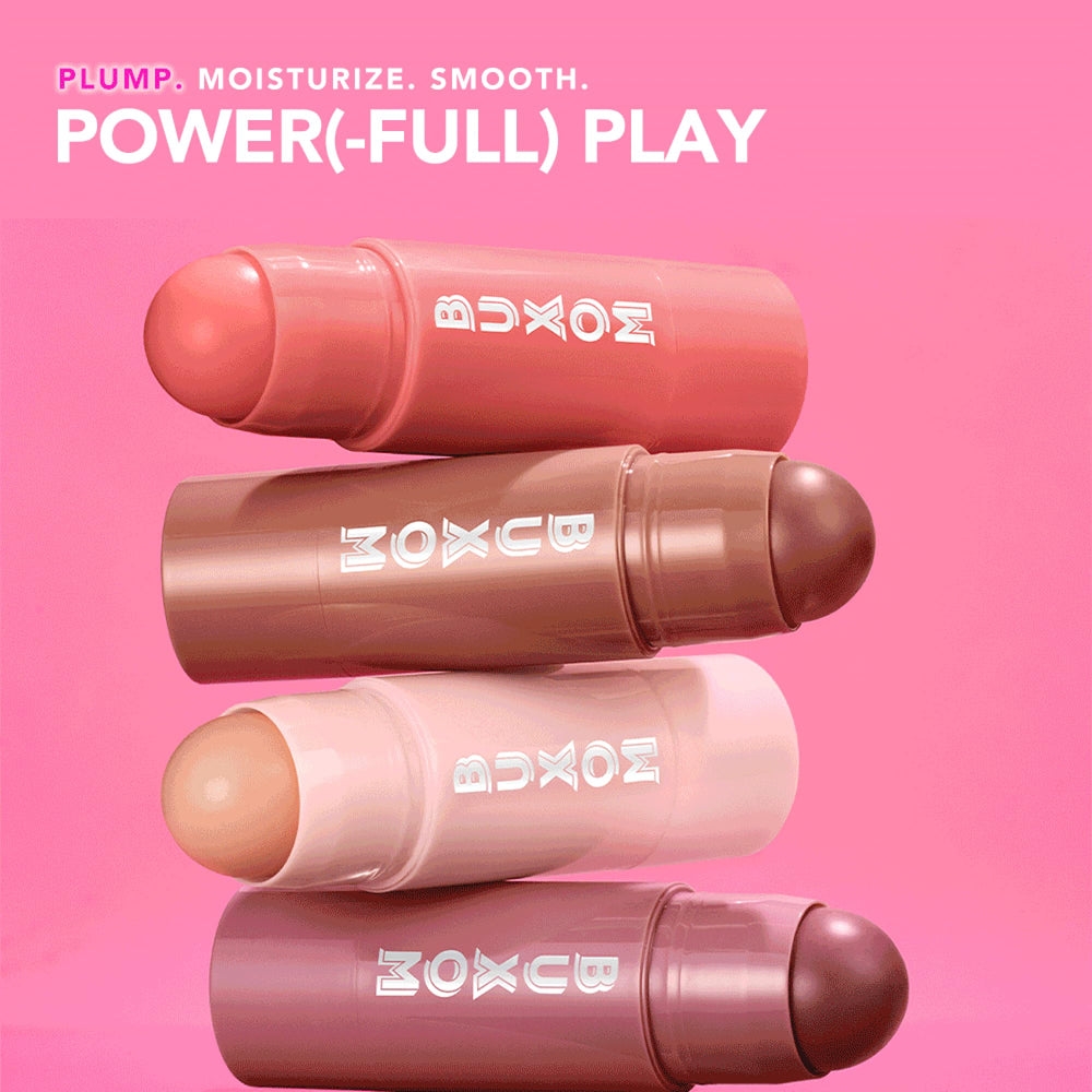 Buxom inner glow cap off revealing smooth balm texture and hydration benefit