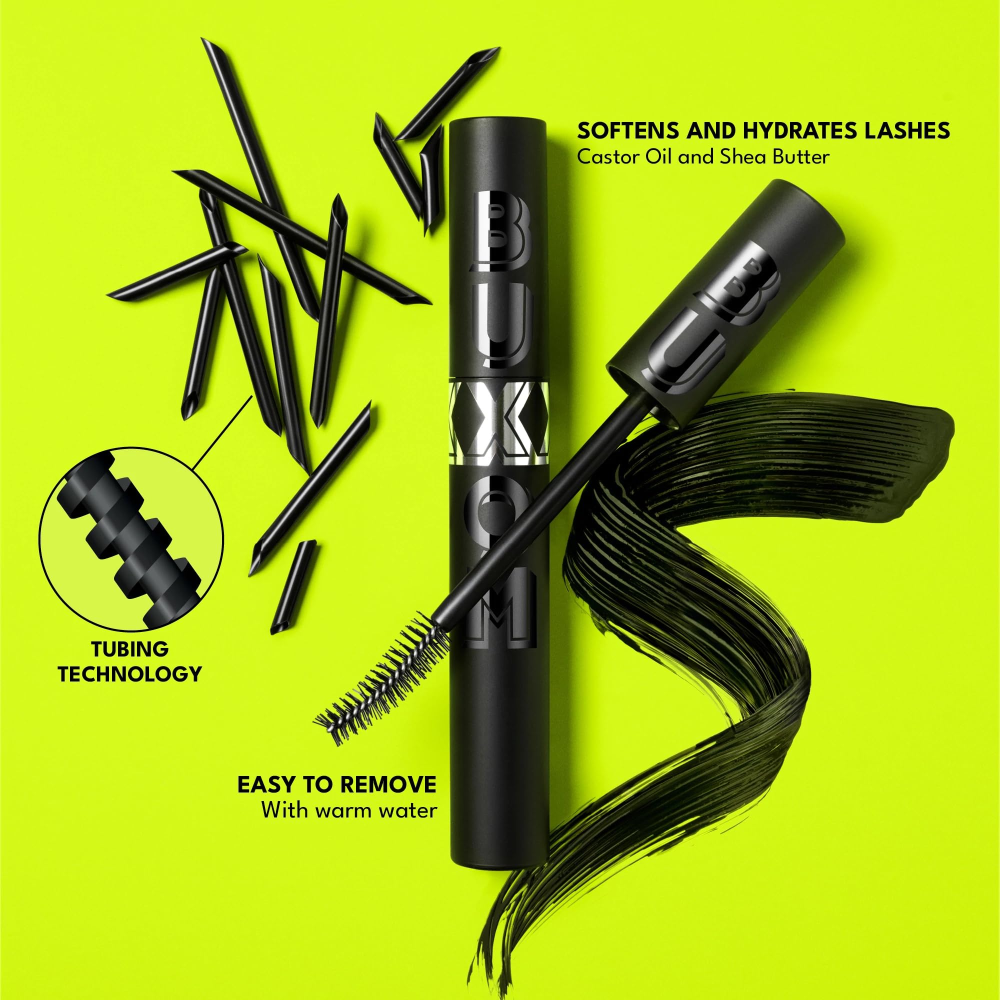 Buxom side‑by‑side before and after showing length and lifted effect