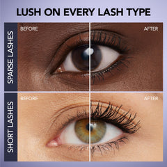 BUXOM hourglass brush close-up for precise coating and fanned lashes