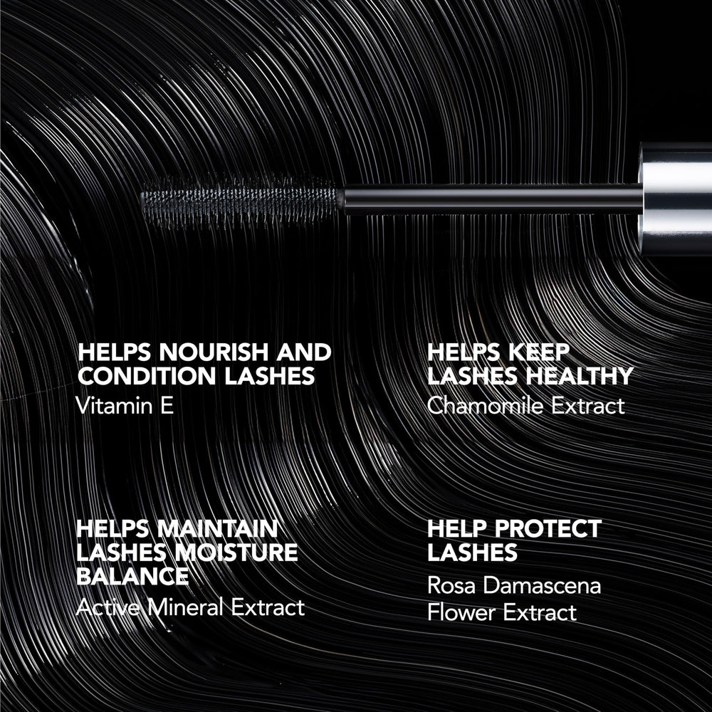 BUXOM open tube showing gloss-rich formula for dramatic black finish