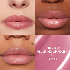 Buxom SOPHIA texture swirl showing glossy formula and moisturizing glow