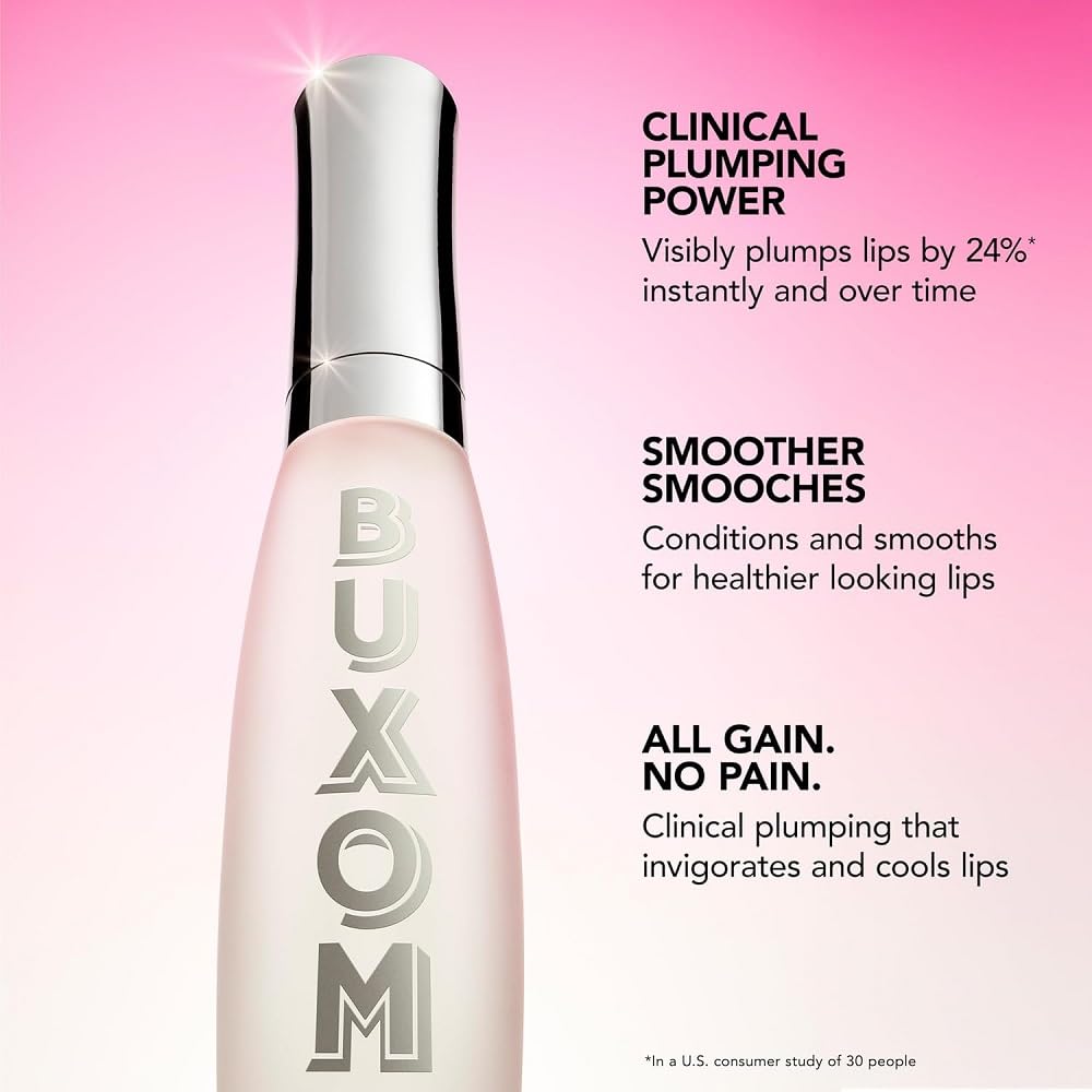 Buxom on lips before and after showing visible fuller, smoother appearance