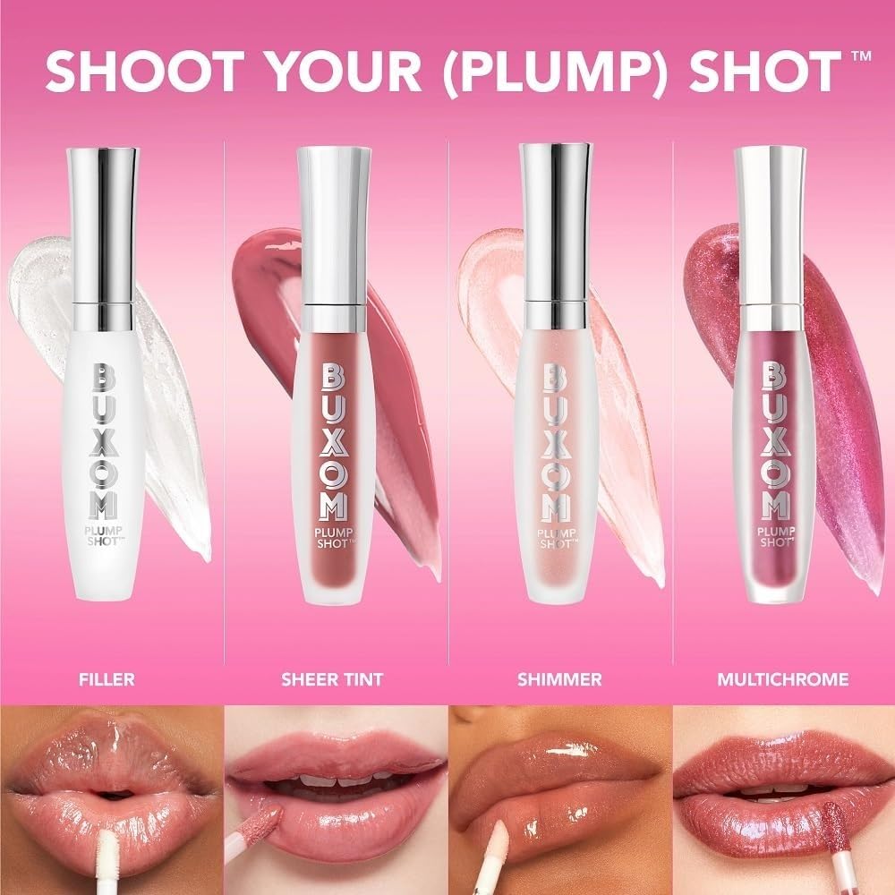 Buxom label and ingredient panel emphasizing peptide and HA actives