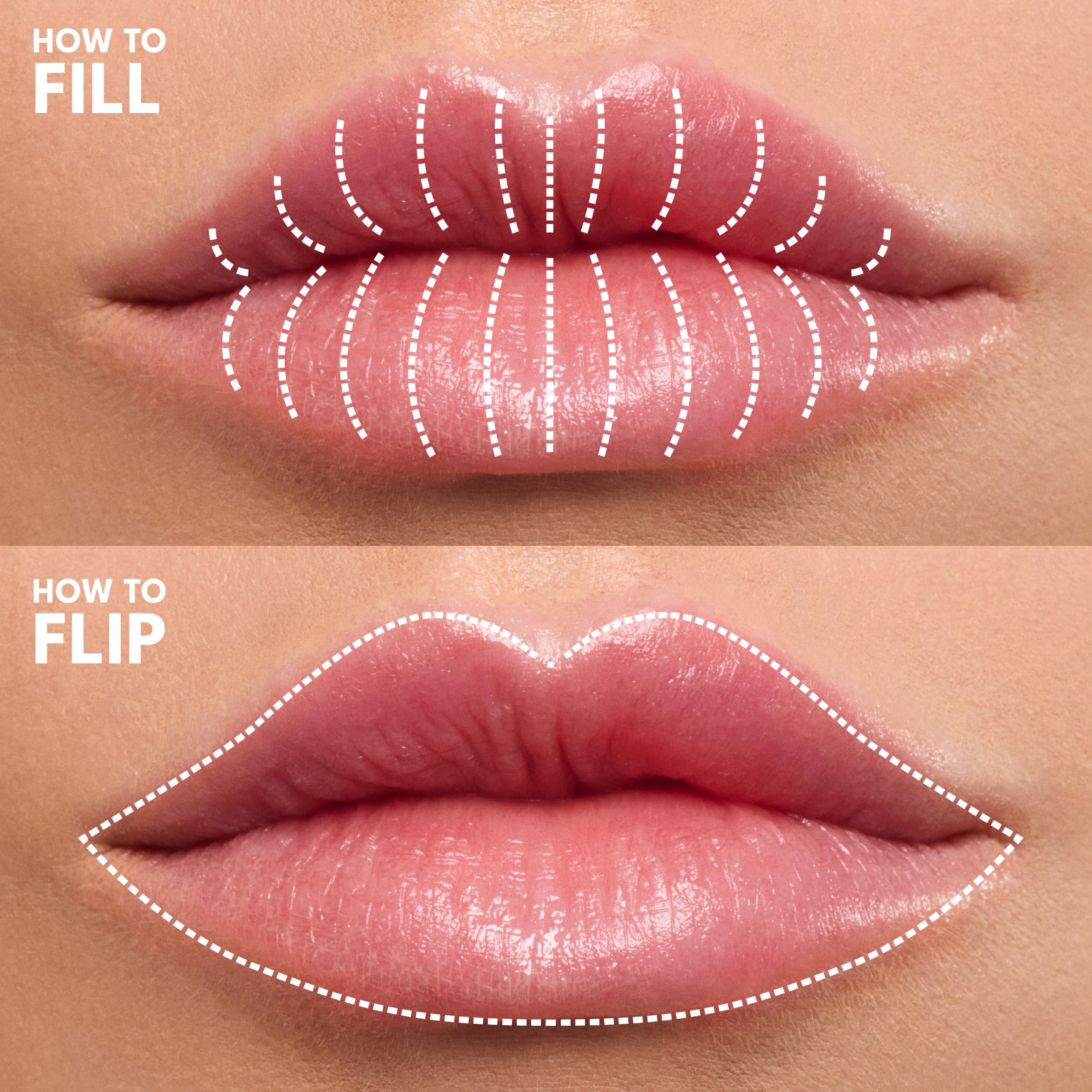 Buxom before and after lip shot illustrating improved edge definition and subtle lift