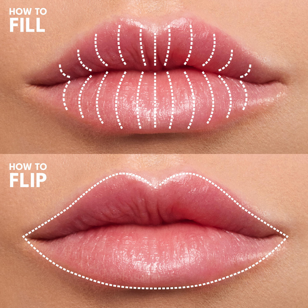 Buxom before and after lip shot illustrating improved edge definition and subtle lift