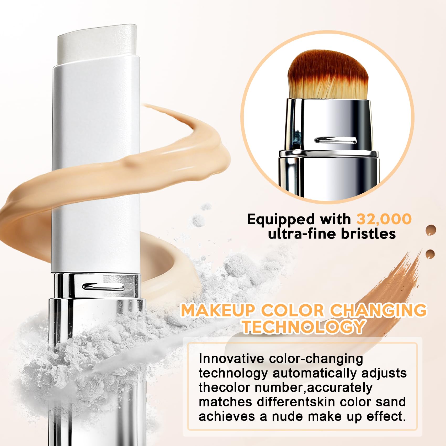 Bvrocio dual-ended design with brush and balm demonstrating convenient application