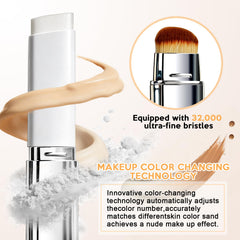 Bvrocio dual-ended design with brush and balm demonstrating convenient application