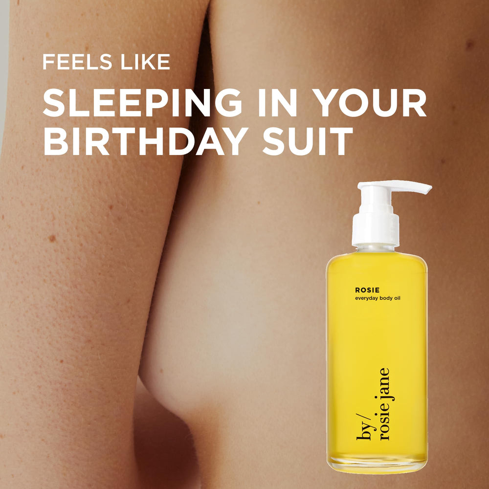 By Rosie Jane on bathroom shelf in styled setting for everyday luxury
