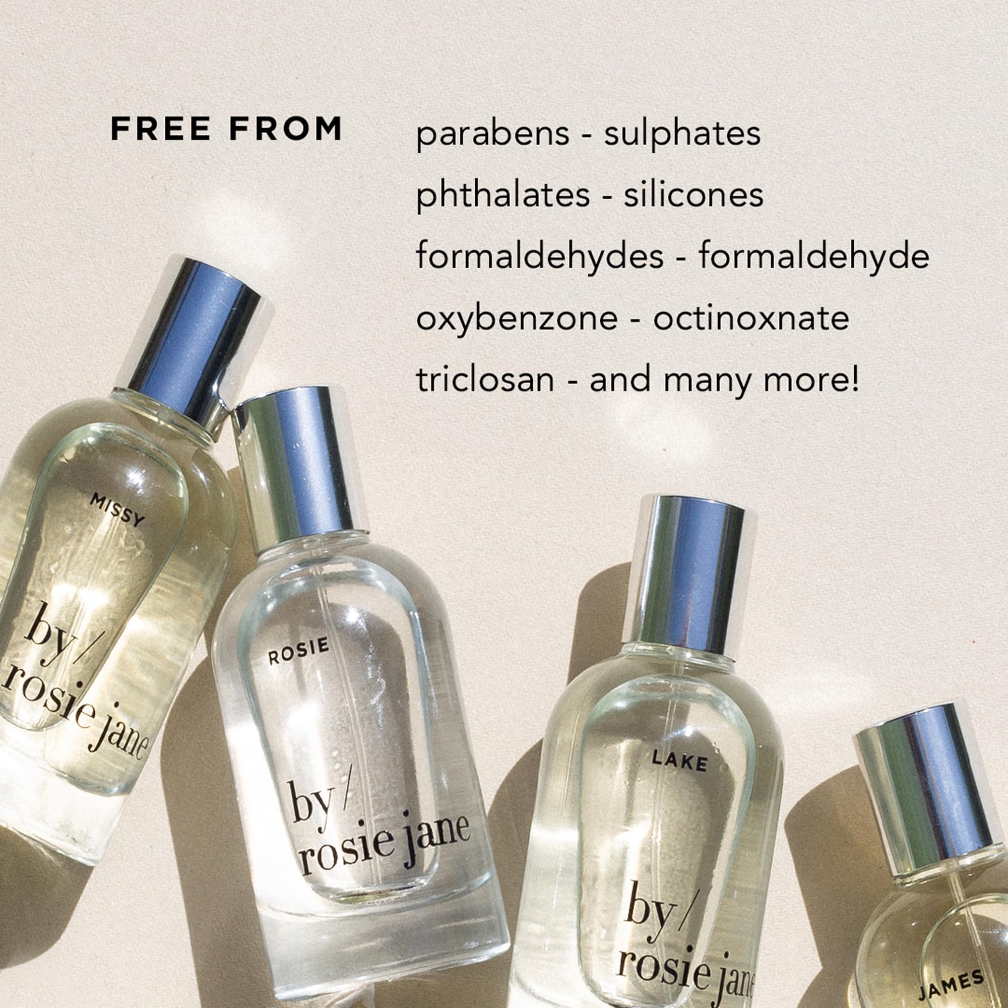 By Rosie Jane rose and amber arrangement illustrating natural ingredients and warm base benefit of depth