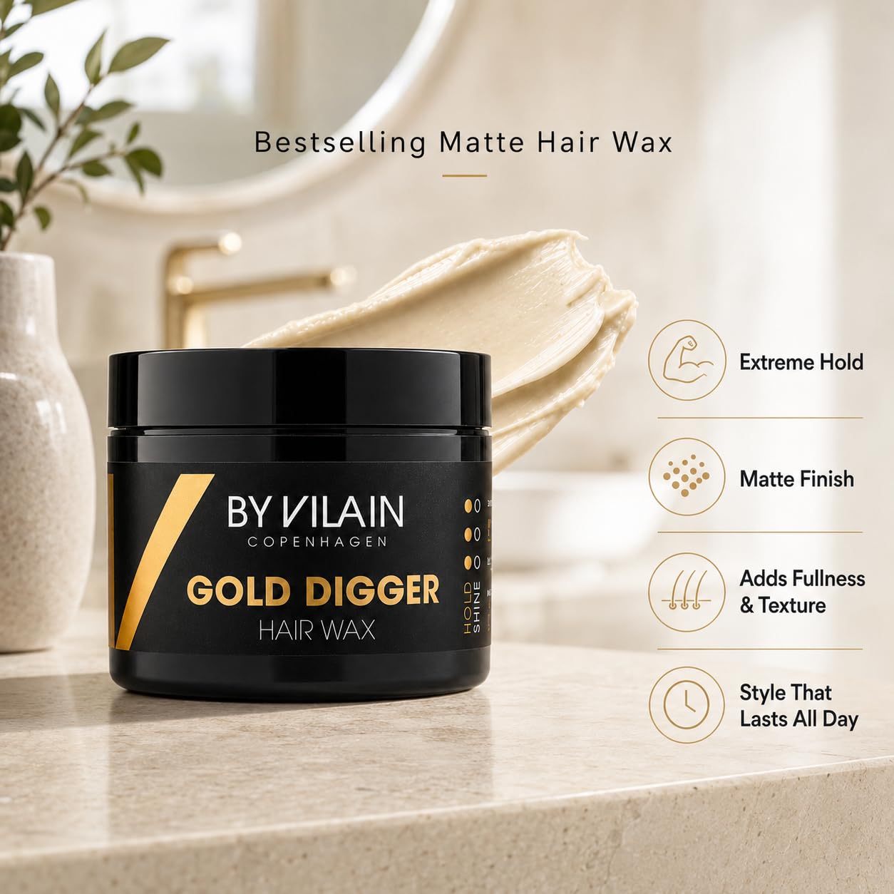 By Vilain product being warmed between hands for easy application benefit
