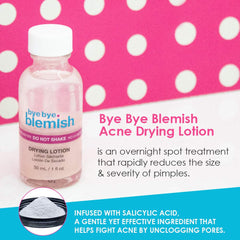 Bye Bye Blemish lotion texture on fingertip showing concentrated drying action