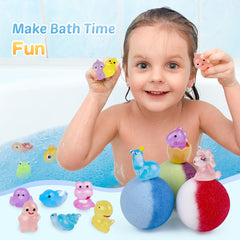 BYGGVIR bath in use with child-safe bubbles and bright color