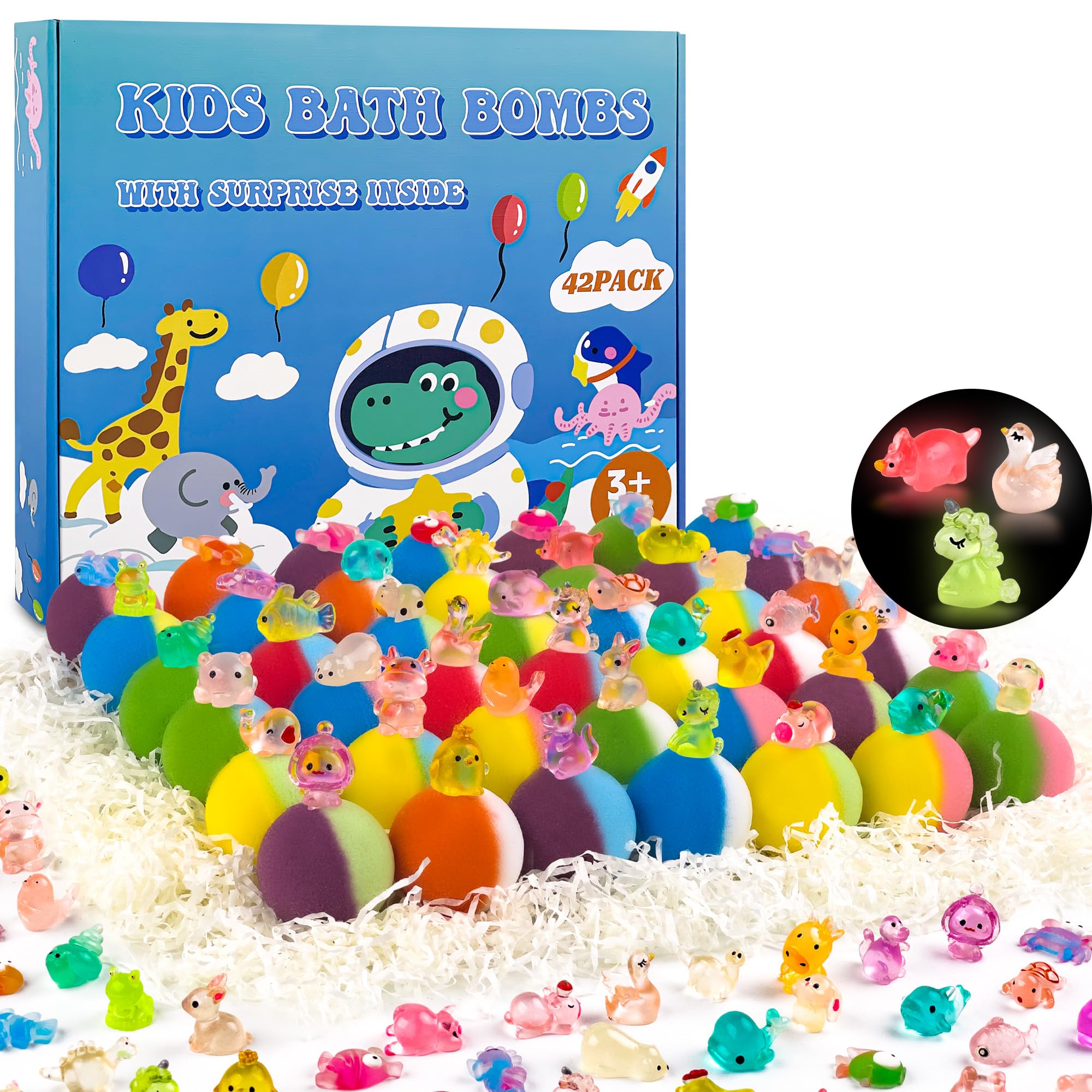 BYGGVIR gift box view showing colorful wrapped bath bombs and labels for easy gifting