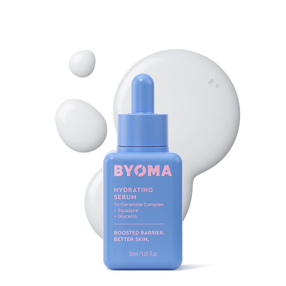 BYOMA front bottle showing serum packaging and immediate hydration benefit