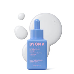 BYOMA front bottle showing serum packaging and immediate hydration benefit