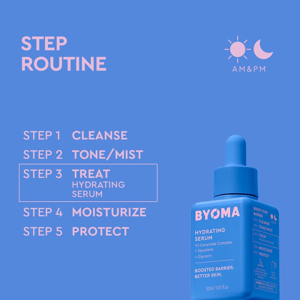 BYOMA texture close-up drop demonstrating lightweight absorbency and glow