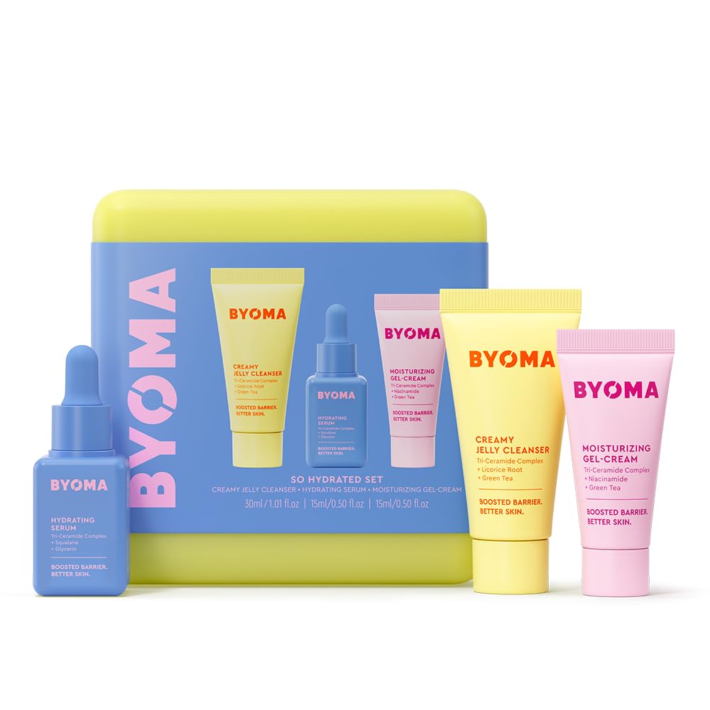 BYOMA front packaging of travel size hydrating gift set, perfect for gifting
