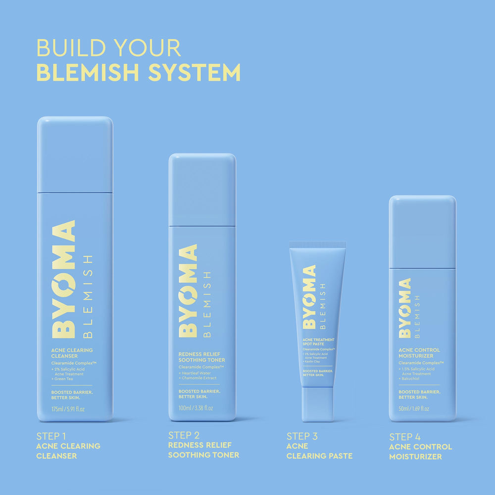 BYOMA toner being applied over face for quick redness relief