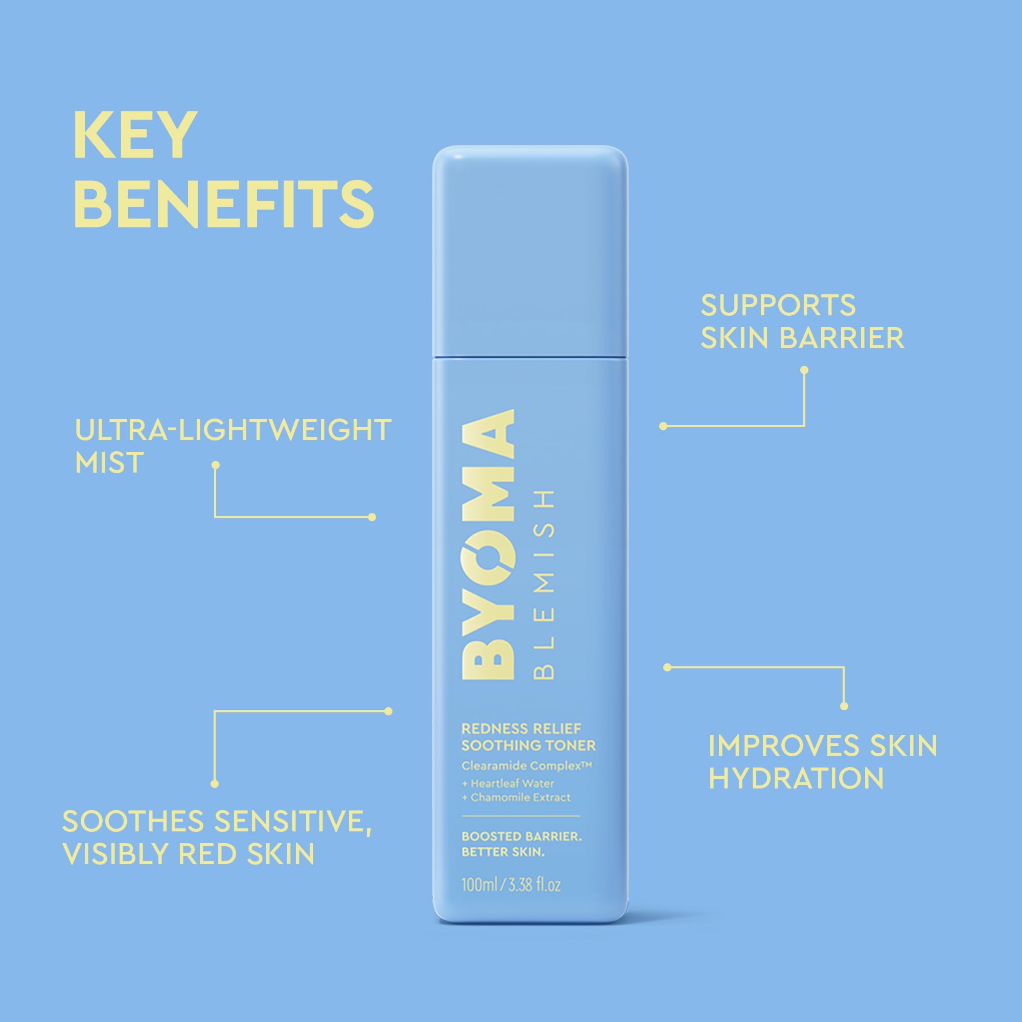 BYOMA toner bottle with cap removed ready for everyday application