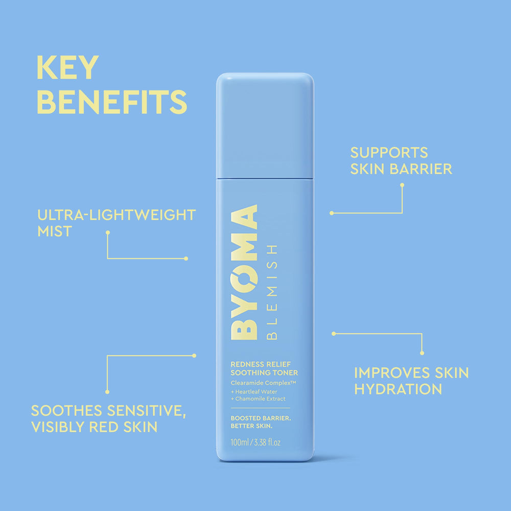 BYOMA toner bottle with cap removed ready for everyday application