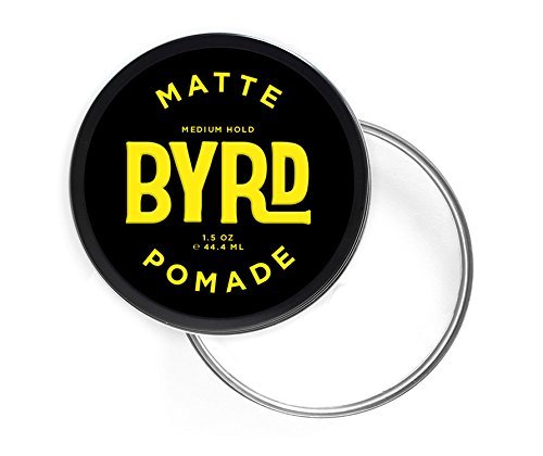 BYRD Matte Pomade cream on fingers ready to apply, BYRD offers smooth spreadability