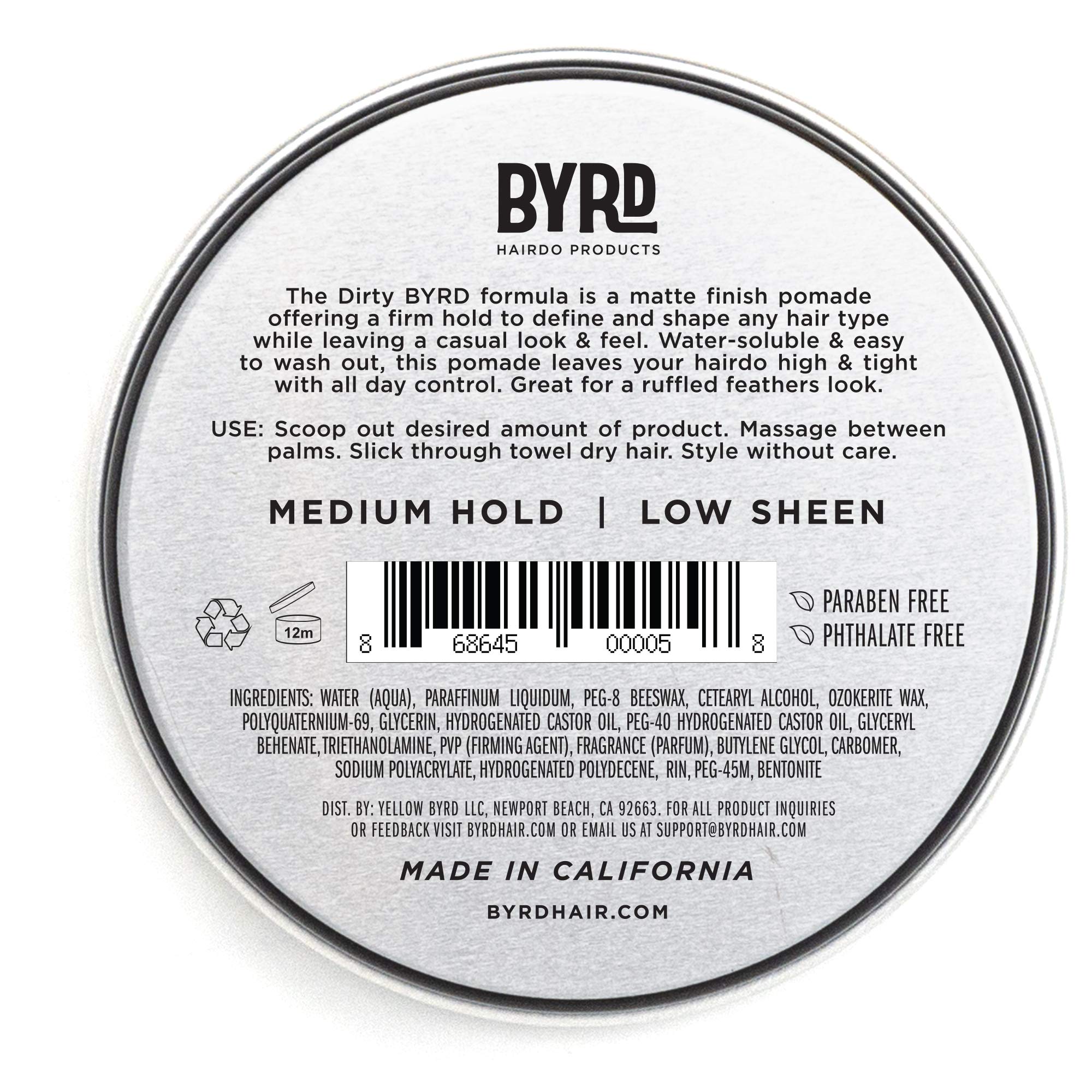 BYRD Matte Pomade open jar close-up showing creamy matte texture for easy application