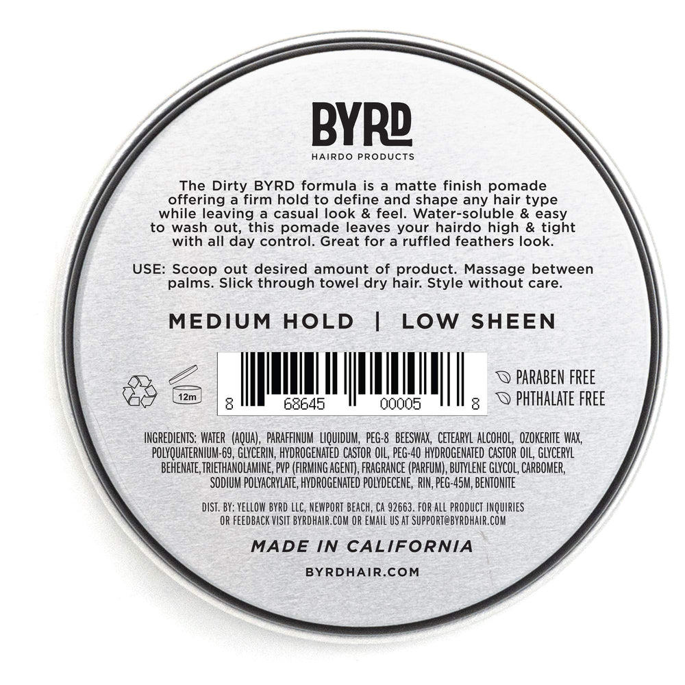 BYRD Matte Pomade open jar close-up showing creamy matte texture for easy application