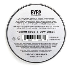 BYRD Matte Pomade open jar close-up showing creamy matte texture for easy application